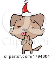 Poster, Art Print Of Clipart Cartoon Christmas Dog