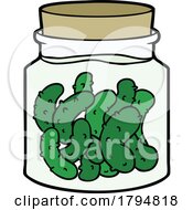 Poster, Art Print Of Clipart Cartoon Jar Of Pickles