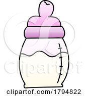 Poster, Art Print Of Clipart Cartoon Baby Formula In A Bottle