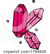 Poster, Art Print Of Clipart Cartoon Pink Crystals