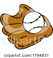 Poster, Art Print Of Clipart Cartoon Glove And Baseball