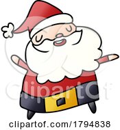 Poster, Art Print Of Clipart Cartoon Christmas Santa