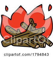 Poster, Art Print Of Clipart Cartoon Camp Fire