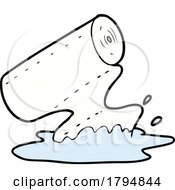 Poster, Art Print Of Clipart Cartoon Paper Towel Soaking Up Water