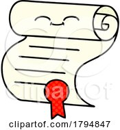 Clipart Cartoon Scroll Mascot by lineartestpilot