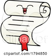 Poster, Art Print Of Clipart Cartoon Scroll Mascot