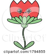 Clipart Cartoon Red Tulip