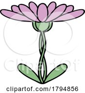 Clipart Cartoon Purple Flower