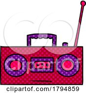 Poster, Art Print Of Clipart Cartoon Cassette Player Radio
