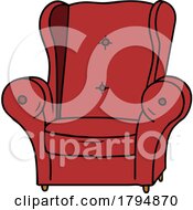 Poster, Art Print Of Clipart Cartoon Red Armchair