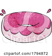 Clipart Cartoon Pink Donut by lineartestpilot