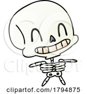 Poster, Art Print Of Clipart Cartoon Grinning Skeleton