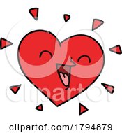 Clipart Cartoon Happy Singing Heart by lineartestpilot