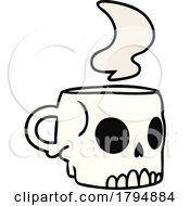 Poster, Art Print Of Clipart Cartoon Skull Coffee Mug