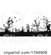 Silhouetted Halloween Cemetery