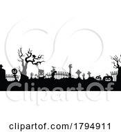 Poster, Art Print Of Border Of A Halloween Cemetery
