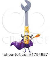 Poster, Art Print Of Wizard Adjustable Wrench Tool Mascot