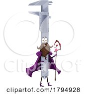 Poster, Art Print Of Wizard Vernier Caliper Tool Mascot