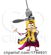 Wizard Power Drill Tool Mascot