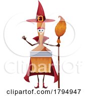 Poster, Art Print Of Witch Paintbrush Tool Mascot