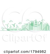 Wind Turbine Green City Design by Vector Tradition SM