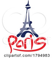 Eiffel Tower Over Paris Text
