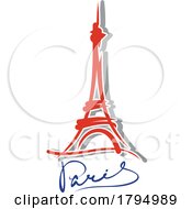 Poster, Art Print Of Eiffel Tower Over Paris Text