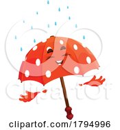 Umbrella Mascot In The Rain by Vector Tradition SM