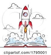 Poster, Art Print Of Rocket Launching From A Book
