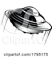 Poster, Art Print Of Black And White Ufo