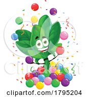 Poster, Art Print Of Party Spinach Vegetable Food Mascot