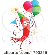 Poster, Art Print Of Party Chili Pepper Vegetable Food Mascot