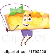 Poster, Art Print Of Skipping Rope Cheesecake Food Mascot