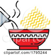 Poster, Art Print Of Noodles And Hot Water