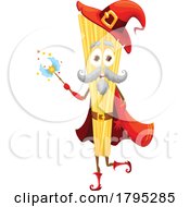 Wizard Linguine Pasta Food Mascot by Vector Tradition SM