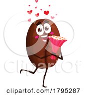 Poster, Art Print Of Romantic Coffee Bean Food Mascot