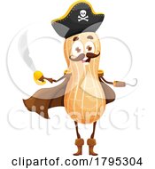 Pirate Peanut Food Mascot by Vector Tradition SM