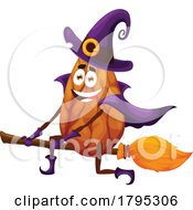 Poster, Art Print Of Witch Almond Food Mascot