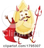 Devil Pumpkin Seed Food Mascot