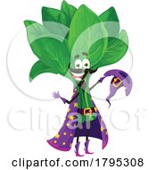 Poster, Art Print Of Wizard Spinach Vegetable Food Mascot