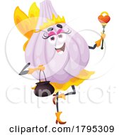 Fairy Garlic Vegetable Food Mascot by Vector Tradition SM