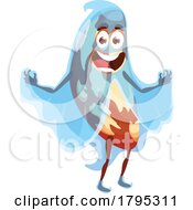 Halloween Ghost Kidney Bean Food Mascot by Vector Tradition SM