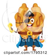 Pirate Walnut Food Mascot