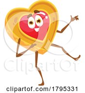 Jelly Heart Cookie Food Mascot by Vector Tradition SM