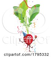 Poster, Art Print Of Party Radish Vegetable Food Mascot