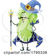 Poster, Art Print Of Wizard Chinese Cabbage Vegetable Food Mascot