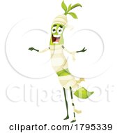 Mummy Pea Pod Vegetable Food Mascot by Vector Tradition SM