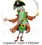 Poster, Art Print Of Pirate Cucumber Vegetable Food Mascot