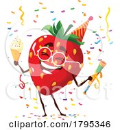 Poster, Art Print Of Party Strawberry Food Fruit Mascot