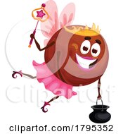 Halloween Fairy Macadamia Nut Food Mascot by Vector Tradition SM